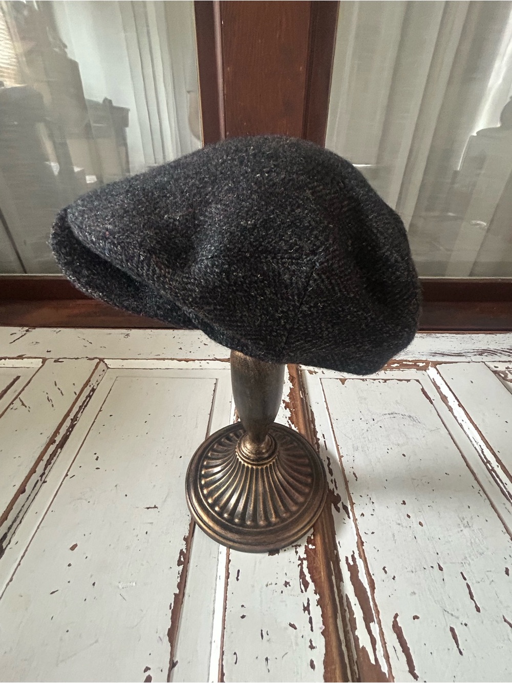 Jonathan Richard Donegal Irish Gray Tweed Wool Cap Newsboy Hat Cabby Size L